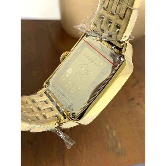 GV2 by Gevril Women\'s Watch 12303B Swiss Quartz Silver Dial Gold Steel 27.5mm